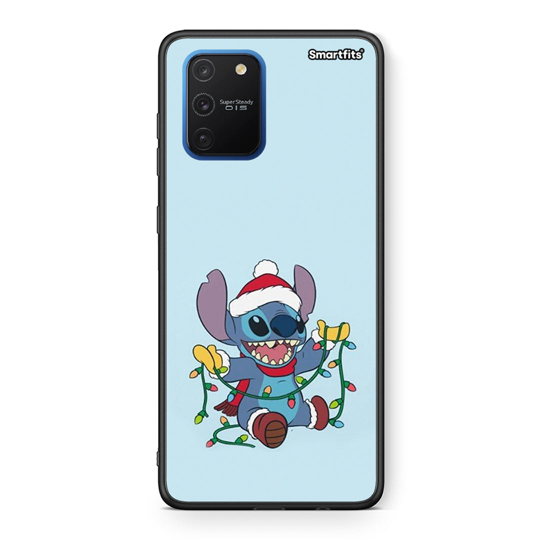 Samsung Galaxy S10 Lite Santa Stich θήκη από τη Smartfits με σχέδιο στο πίσω μέρος και μαύρο περίβλημα | Smartphone case with colorful back and black bezels by Smartfits