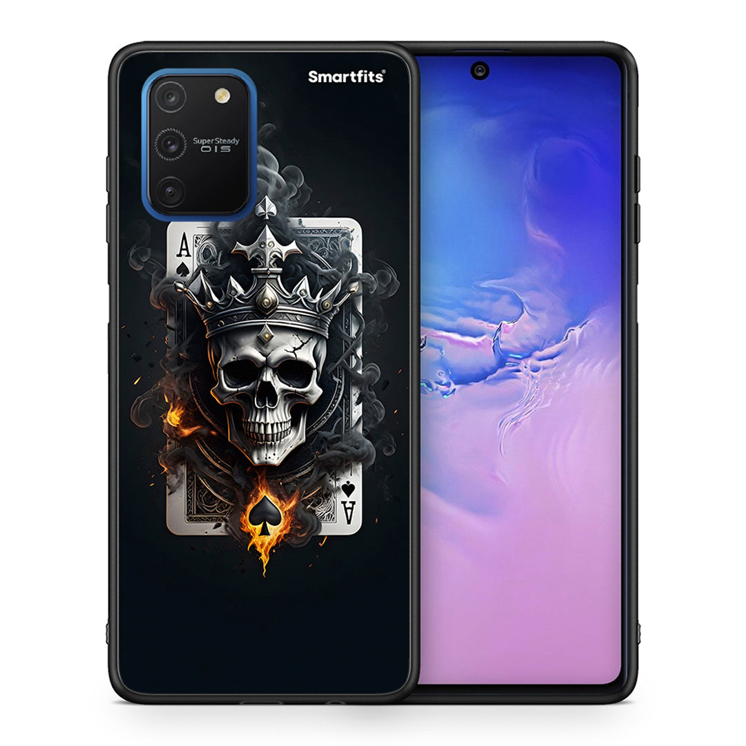 Θήκη Samsung Galaxy S10 Lite Skull King Ace από τη Smartfits με σχέδιο στο πίσω μέρος και μαύρο περίβλημα | Samsung Galaxy S10 Lite Skull King Ace case with colorful back and black bezels