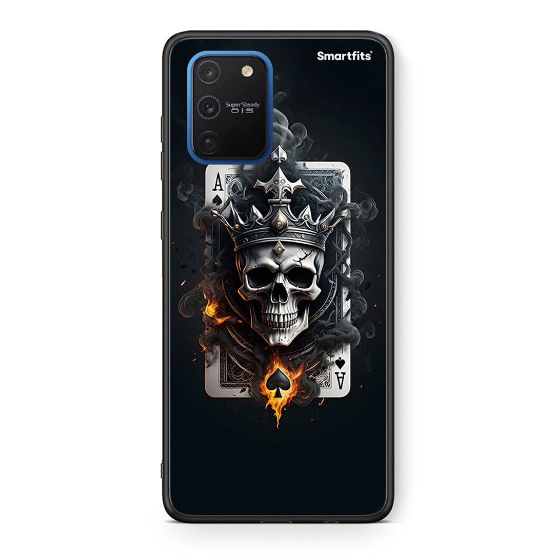 Samsung Galaxy S10 Lite Skull King Ace θήκη από τη Smartfits με σχέδιο στο πίσω μέρος και μαύρο περίβλημα | Smartphone case with colorful back and black bezels by Smartfits