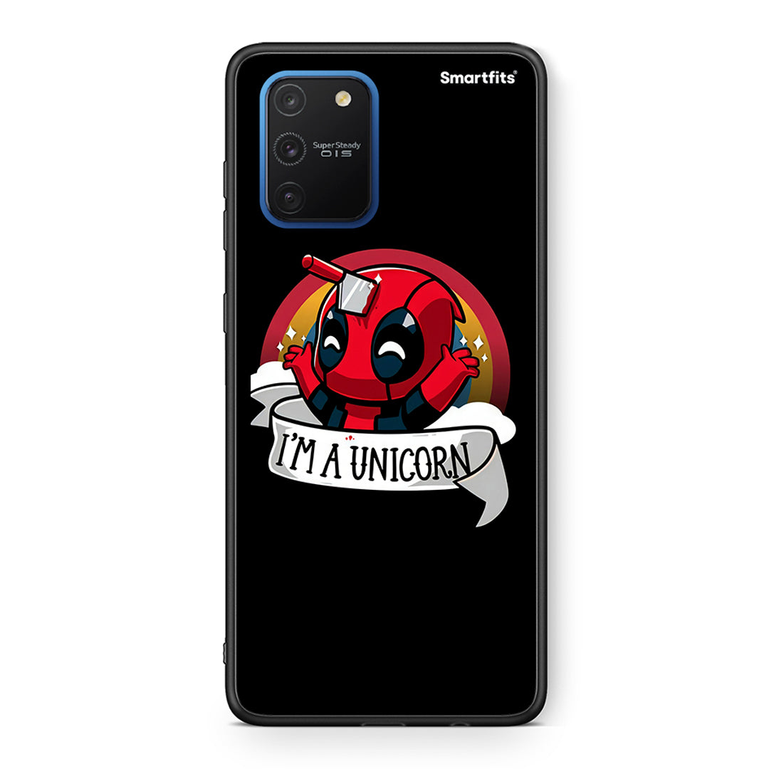 Samsung Galaxy S10 Lite Unicorn Deadpool θήκη από τη Smartfits με σχέδιο στο πίσω μέρος και μαύρο περίβλημα | Smartphone case with colorful back and black bezels by Smartfits