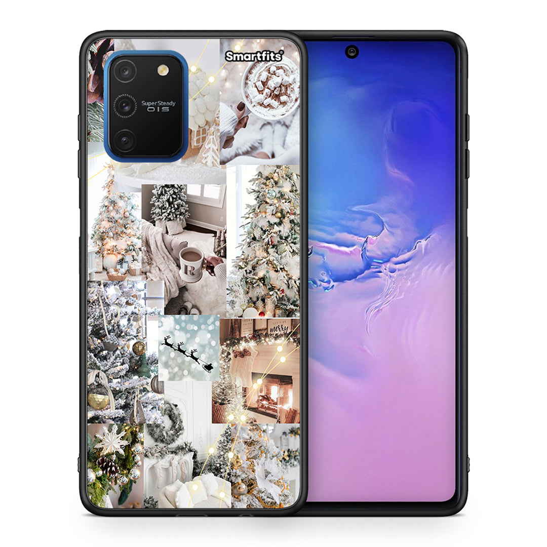 Θήκη Samsung Galaxy S10 Lite White Christmas από τη Smartfits με σχέδιο στο πίσω μέρος και μαύρο περίβλημα | Samsung Galaxy S10 Lite White Christmas case with colorful back and black bezels