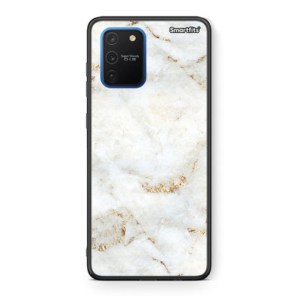 Samsung Galaxy S10 Lite White Gold Marble θήκη από τη Smartfits με σχέδιο στο πίσω μέρος και μαύρο περίβλημα | Smartphone case with colorful back and black bezels by Smartfits