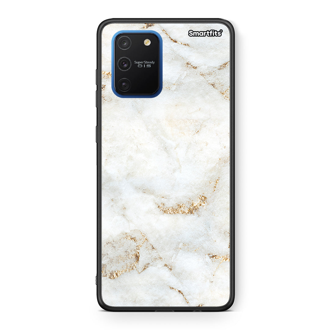 Samsung Galaxy S10 Lite White Gold Marble θήκη από τη Smartfits με σχέδιο στο πίσω μέρος και μαύρο περίβλημα | Smartphone case with colorful back and black bezels by Smartfits