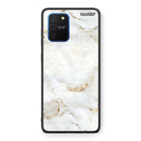 Thumbnail for Samsung Galaxy S10 Lite White Gold Marble θήκη από τη Smartfits με σχέδιο στο πίσω μέρος και μαύρο περίβλημα | Smartphone case with colorful back and black bezels by Smartfits