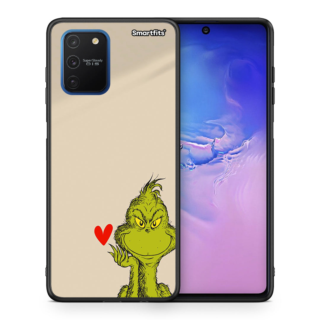 Θήκη Samsung Galaxy S10 Lite Xmas Grinch από τη Smartfits με σχέδιο στο πίσω μέρος και μαύρο περίβλημα | Samsung Galaxy S10 Lite Xmas Grinch case with colorful back and black bezels