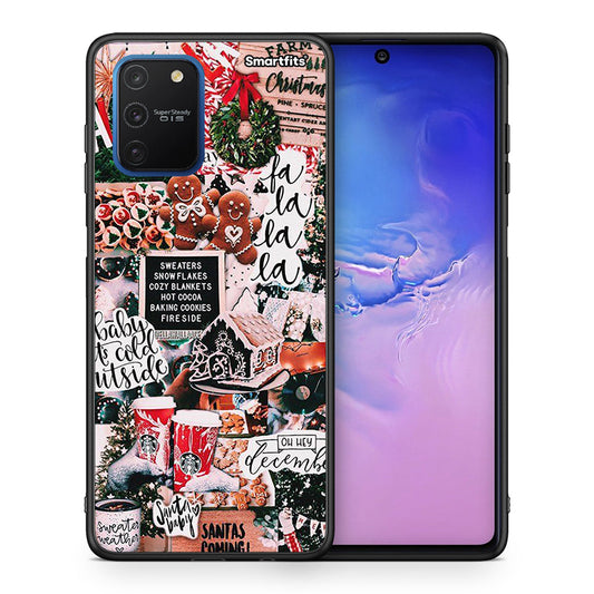 Θήκη Samsung Galaxy S10 Lite Xmas Habbits από τη Smartfits με σχέδιο στο πίσω μέρος και μαύρο περίβλημα | Samsung Galaxy S10 Lite Xmas Habbits case with colorful back and black bezels