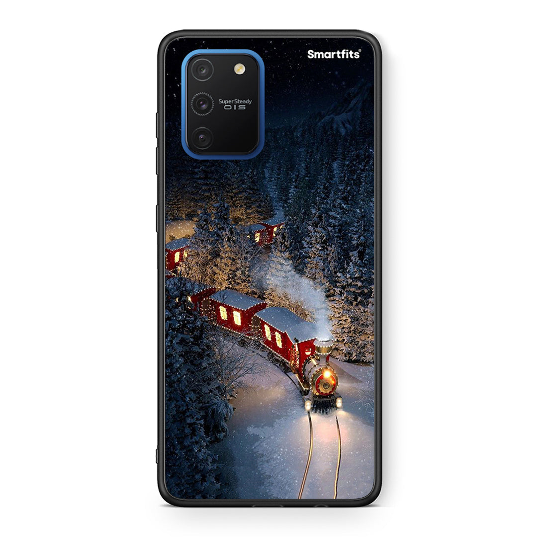 Samsung Galaxy S10 Lite Xmas Train θήκη από τη Smartfits με σχέδιο στο πίσω μέρος και μαύρο περίβλημα | Smartphone case with colorful back and black bezels by Smartfits