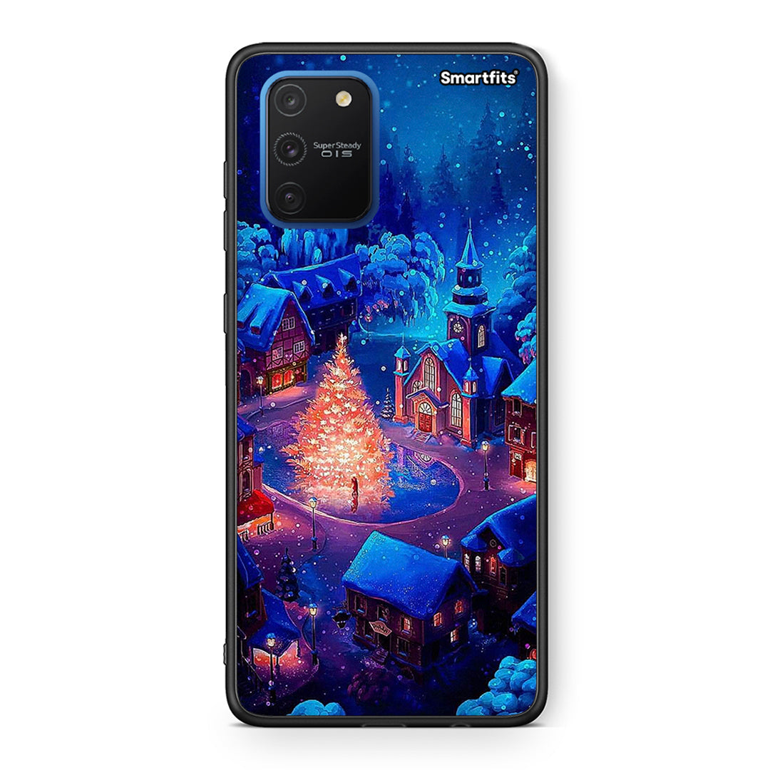 Samsung Galaxy S10 Lite Xmas Village θήκη από τη Smartfits με σχέδιο στο πίσω μέρος και μαύρο περίβλημα | Smartphone case with colorful back and black bezels by Smartfits