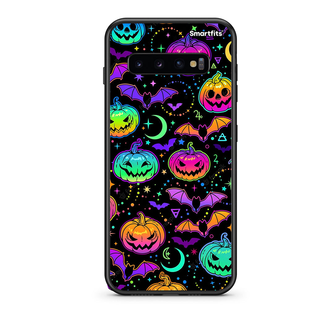 samsung s10 plus Neon Halloween θήκη από τη Smartfits με σχέδιο στο πίσω μέρος και μαύρο περίβλημα | Smartphone case with colorful back and black bezels by Smartfits