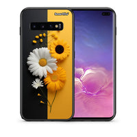 Thumbnail for Θήκη Samsung S10+ Yellow Daisies από τη Smartfits με σχέδιο στο πίσω μέρος και μαύρο περίβλημα | Samsung S10+ Yellow Daisies case with colorful back and black bezels