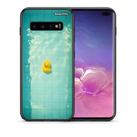 Thumbnail for Θήκη Samsung S10+ Yellow Duck από τη Smartfits με σχέδιο στο πίσω μέρος και μαύρο περίβλημα | Samsung S10+ Yellow Duck case with colorful back and black bezels