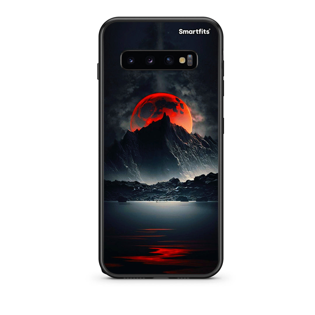samsung s10 Red Full Moon θήκη από τη Smartfits με σχέδιο στο πίσω μέρος και μαύρο περίβλημα | Smartphone case with colorful back and black bezels by Smartfits