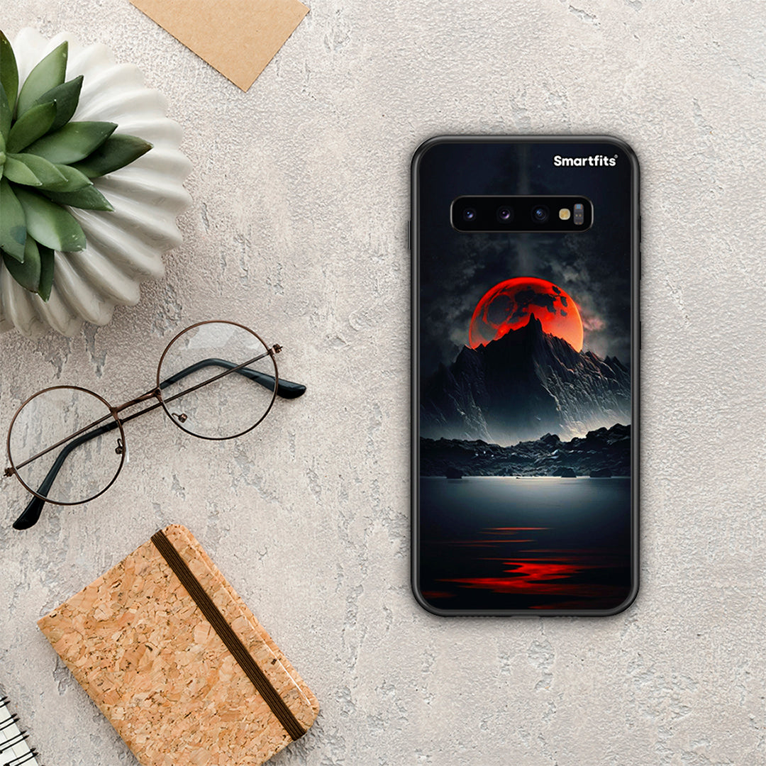 Red Full Moon - Samsung Galaxy S10 θήκη