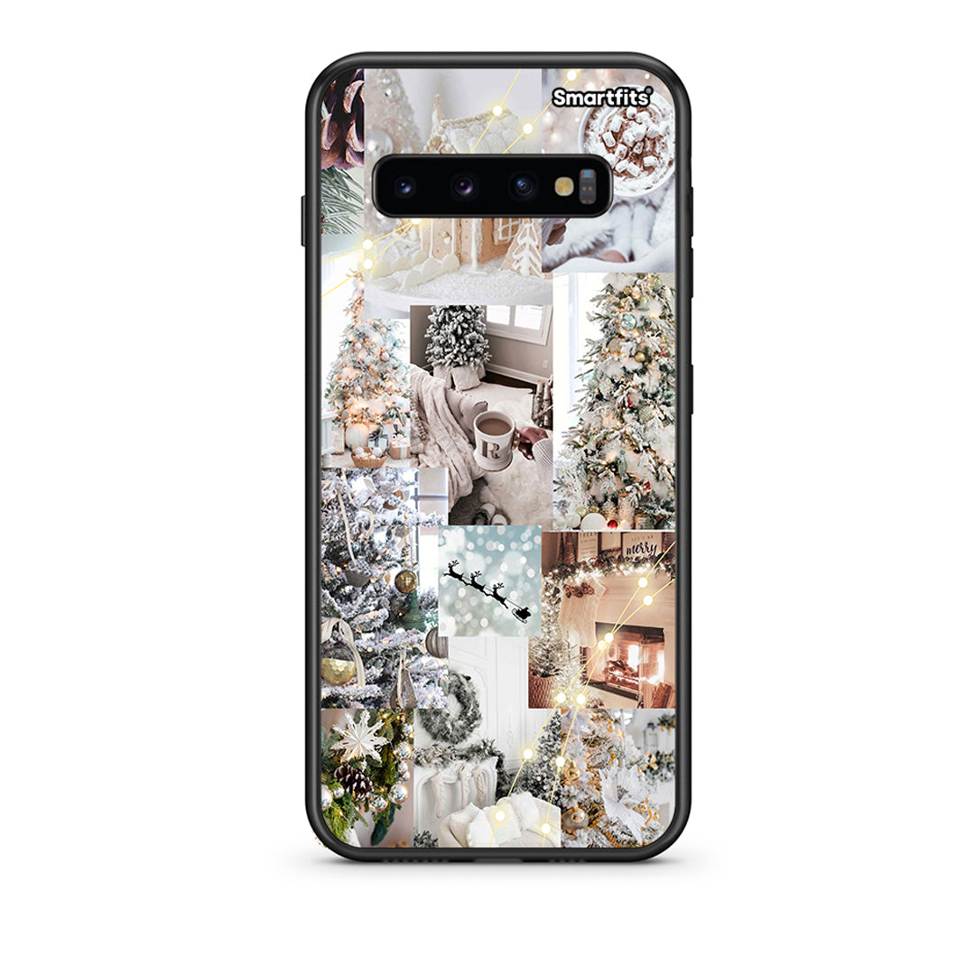 samsung s10 White Christmas θήκη από τη Smartfits με σχέδιο στο πίσω μέρος και μαύρο περίβλημα | Smartphone case with colorful back and black bezels by Smartfits