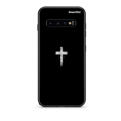 samsung s10 White Cross θήκη από τη Smartfits με σχέδιο στο πίσω μέρος και μαύρο περίβλημα | Smartphone case with colorful back and black bezels by Smartfits