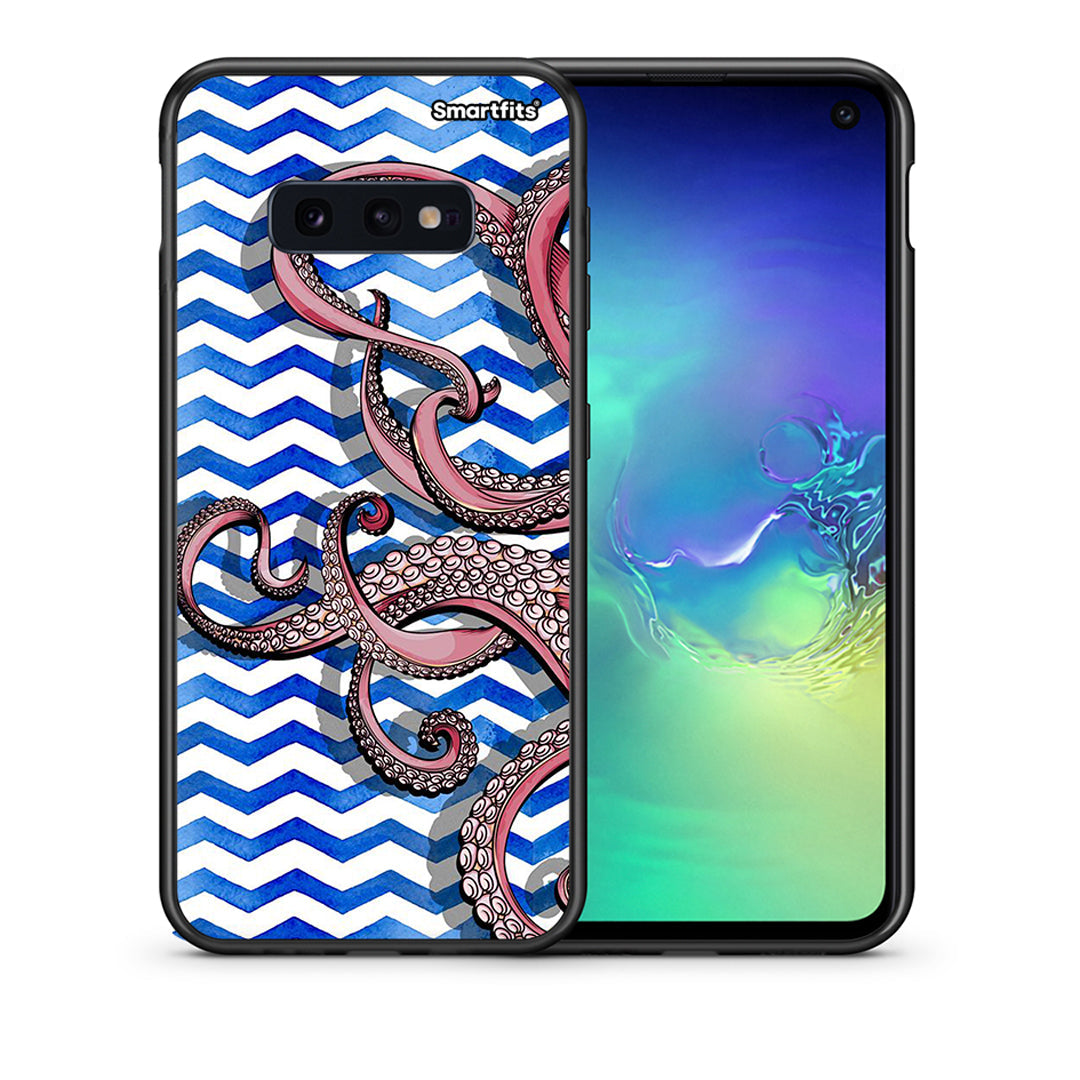 Θήκη Samsung S10e Chevron Devilfish από τη Smartfits με σχέδιο στο πίσω μέρος και μαύρο περίβλημα | Samsung S10e Chevron Devilfish case with colorful back and black bezels