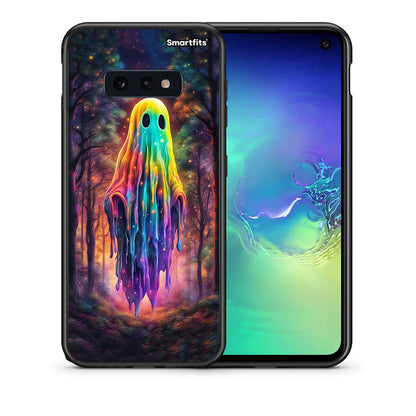 Θήκη Samsung S10e Halloween Ghost από τη Smartfits με σχέδιο στο πίσω μέρος και μαύρο περίβλημα | Samsung S10e Halloween Ghost case with colorful back and black bezels