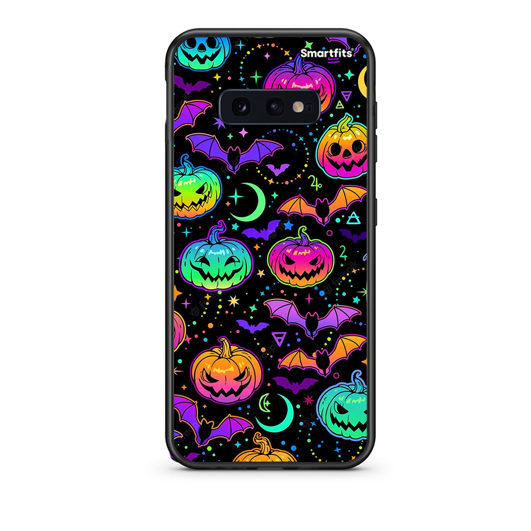 samsung s10e Neon Halloween θήκη από τη Smartfits με σχέδιο στο πίσω μέρος και μαύρο περίβλημα | Smartphone case with colorful back and black bezels by Smartfits