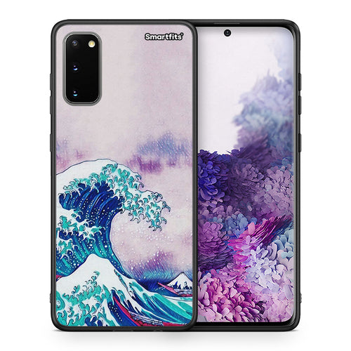 Θήκη Samsung S20 Blue Waves από τη Smartfits με σχέδιο στο πίσω μέρος και μαύρο περίβλημα | Samsung S20 Blue Waves case with colorful back and black bezels