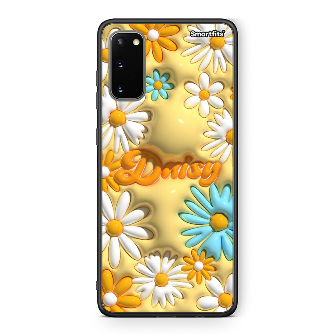 Samsung S20 Bubble Daisies θήκη από τη Smartfits με σχέδιο στο πίσω μέρος και μαύρο περίβλημα | Smartphone case with colorful back and black bezels by Smartfits