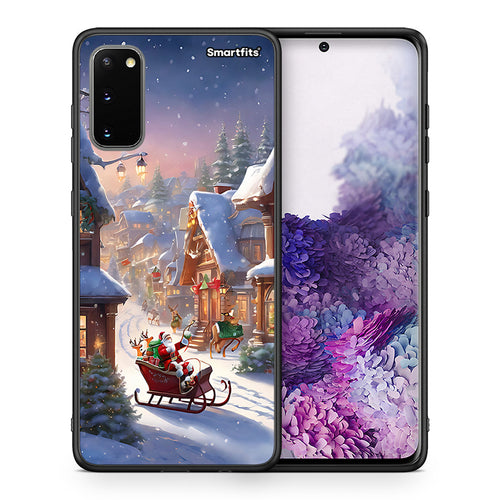 Θήκη Samsung S20 Christmas Snow από τη Smartfits με σχέδιο στο πίσω μέρος και μαύρο περίβλημα | Samsung S20 Christmas Snow case with colorful back and black bezels