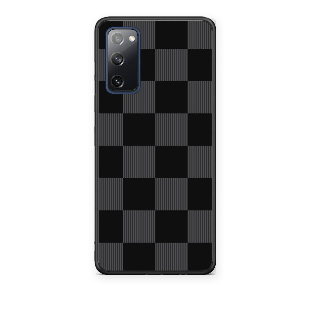 Θήκη Samsung Galaxy S20 FE Black and Charcoal Striped Checks από τη Smartfits με σχέδιο στο πίσω μέρος και μαύρο περίβλημα | Samsung Galaxy S20 FE Black and Charcoal Striped Checks case with colorful back and black bezels