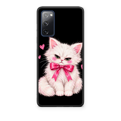 Θήκη Samsung Galaxy S20 FE Grumpy Party Kitten on Black από τη Smartfits με σχέδιο στο πίσω μέρος και μαύρο περίβλημα | Samsung Galaxy S20 FE Grumpy Party Kitten on Black case with colorful back and black bezels