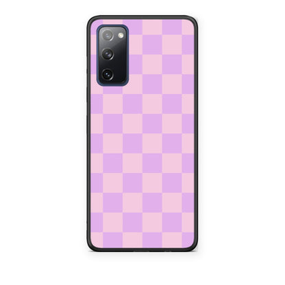 Θήκη Samsung Galaxy S20 FE Lavender and Pink Checkerboard από τη Smartfits με σχέδιο στο πίσω μέρος και μαύρο περίβλημα | Samsung Galaxy S20 FE Lavender and Pink Checkerboard case with colorful back and black bezels