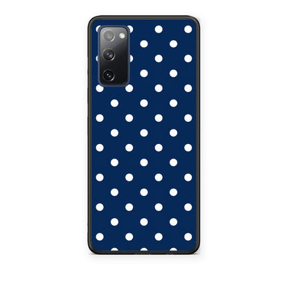 Θήκη Samsung Galaxy S20 FE White Small Polka Dots on Navy από τη Smartfits με σχέδιο στο πίσω μέρος και μαύρο περίβλημα | Samsung Galaxy S20 FE White Small Polka Dots on Navy case with colorful back and black bezels