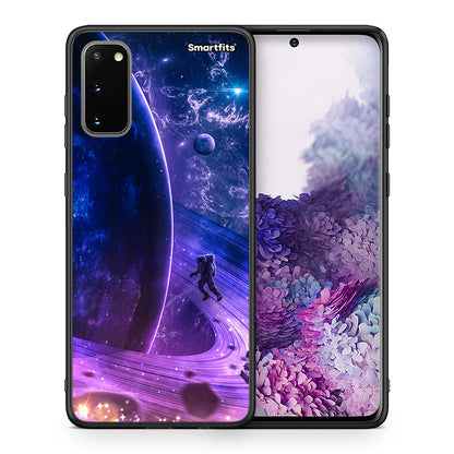Θήκη Samsung S20 Lost Astronaut από τη Smartfits με σχέδιο στο πίσω μέρος και μαύρο περίβλημα | Samsung S20 Lost Astronaut case with colorful back and black bezels