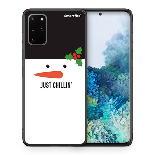 Θήκη Samsung S20 Plus Christmas Chillin από τη Smartfits με σχέδιο στο πίσω μέρος και μαύρο περίβλημα | Samsung S20 Plus Christmas Chillin case with colorful back and black bezels