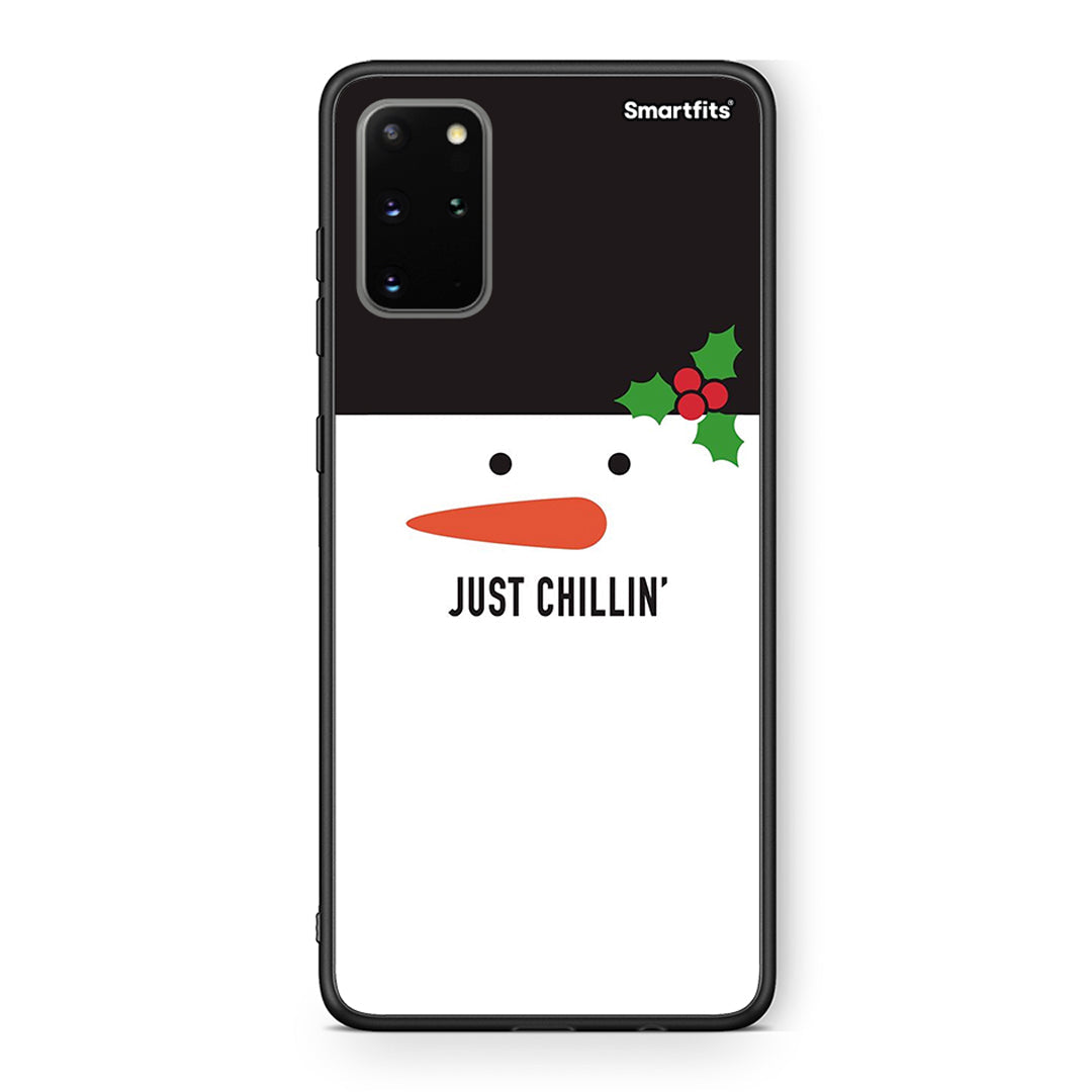 Samsung S20 Plus Christmas Chillin θήκη από τη Smartfits με σχέδιο στο πίσω μέρος και μαύρο περίβλημα | Smartphone case with colorful back and black bezels by Smartfits