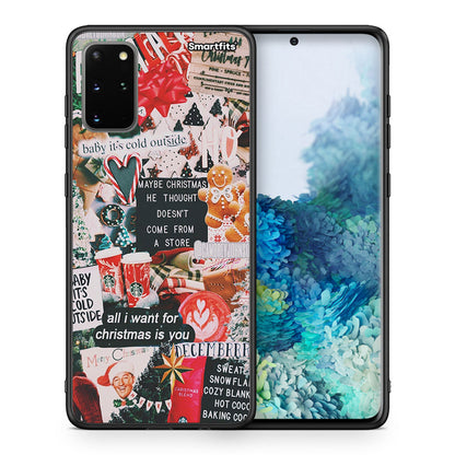 Θήκη Samsung S20 Plus Christmas Happiness από τη Smartfits με σχέδιο στο πίσω μέρος και μαύρο περίβλημα | Samsung S20 Plus Christmas Happiness case with colorful back and black bezels