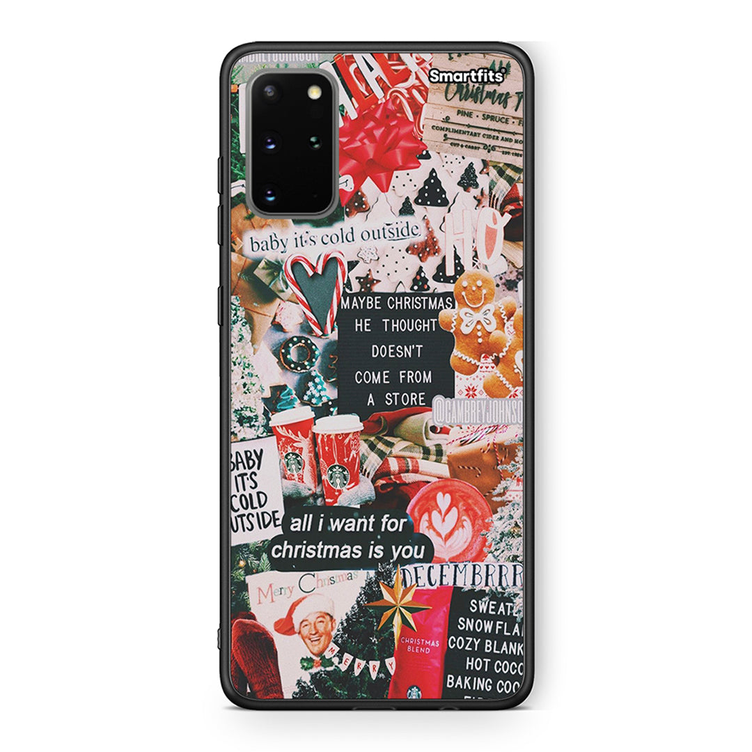 Samsung S20 Plus Christmas Happiness θήκη από τη Smartfits με σχέδιο στο πίσω μέρος και μαύρο περίβλημα | Smartphone case with colorful back and black bezels by Smartfits