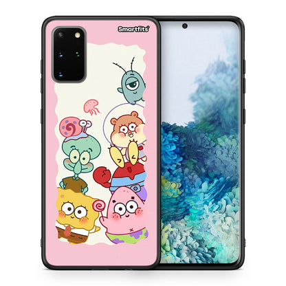 Θήκη Samsung S20 Plus Cute Companion από τη Smartfits με σχέδιο στο πίσω μέρος και μαύρο περίβλημα | Samsung S20 Plus Cute Companion case with colorful back and black bezels