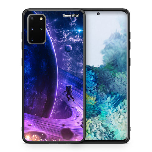 Θήκη Samsung S20 Plus Lost Astronaut από τη Smartfits με σχέδιο στο πίσω μέρος και μαύρο περίβλημα | Samsung S20 Plus Lost Astronaut case with colorful back and black bezels