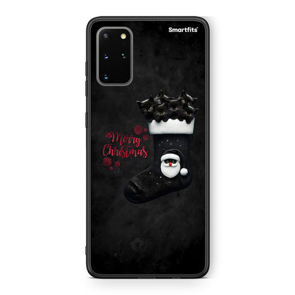 Samsung S20 Plus Merry Cat Christmas θήκη από τη Smartfits με σχέδιο στο πίσω μέρος και μαύρο περίβλημα | Smartphone case with colorful back and black bezels by Smartfits