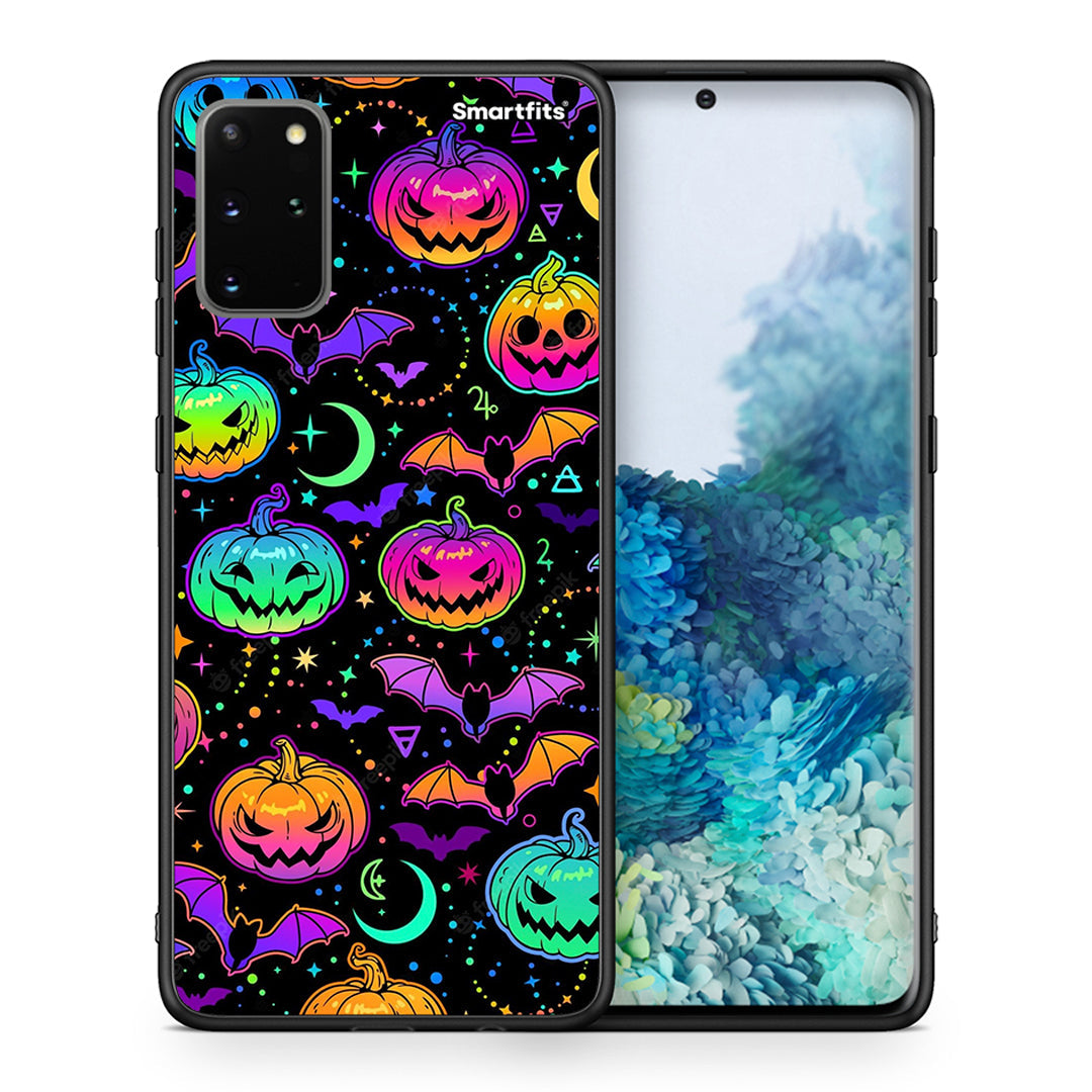 Θήκη Samsung S20 Plus Neon Halloween από τη Smartfits με σχέδιο στο πίσω μέρος και μαύρο περίβλημα | Samsung S20 Plus Neon Halloween case with colorful back and black bezels