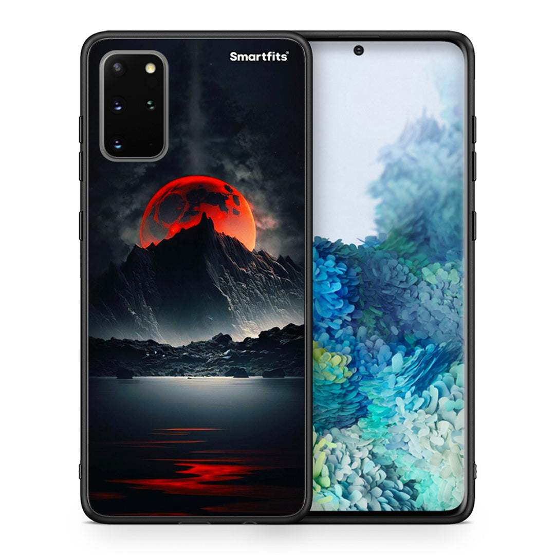 Θήκη Samsung S20 Plus Red Full Moon από τη Smartfits με σχέδιο στο πίσω μέρος και μαύρο περίβλημα | Samsung S20 Plus Red Full Moon case with colorful back and black bezels