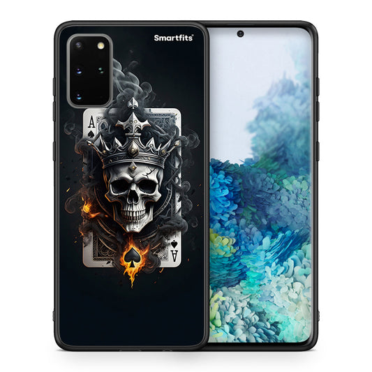 Θήκη Samsung S20 Plus Skull King Ace από τη Smartfits με σχέδιο στο πίσω μέρος και μαύρο περίβλημα | Samsung S20 Plus Skull King Ace case with colorful back and black bezels