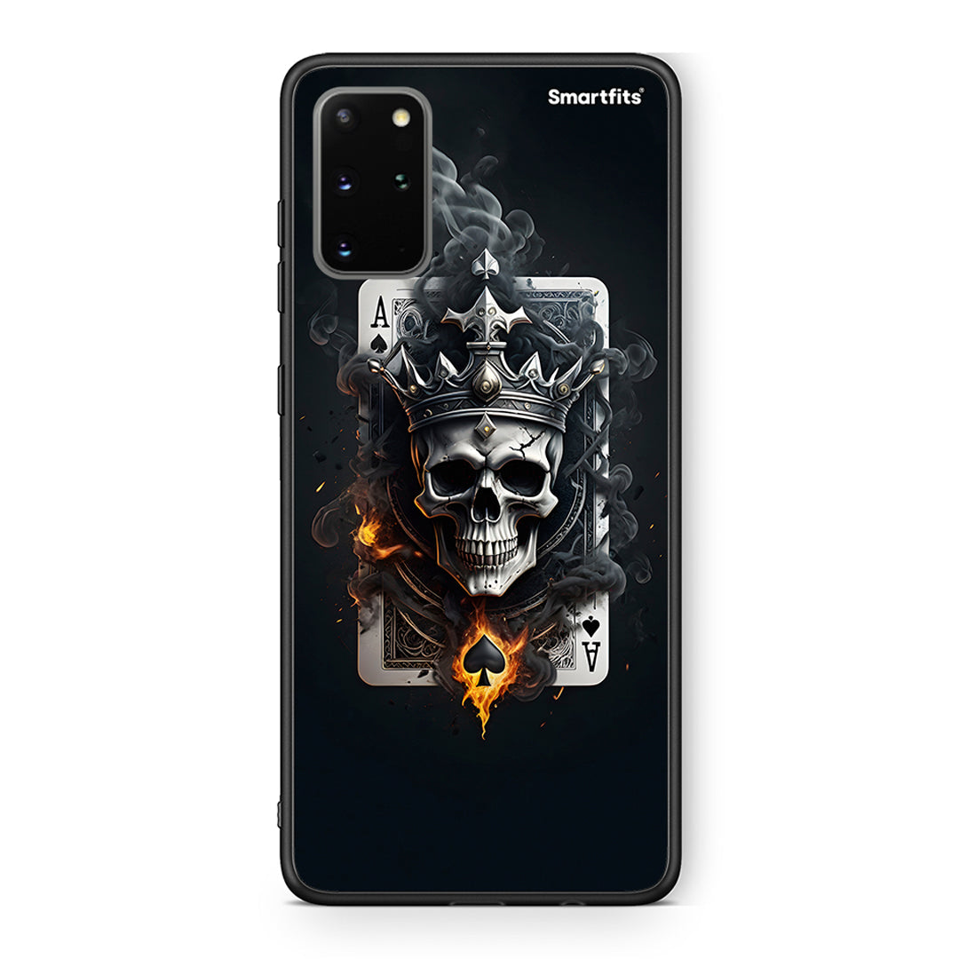 Samsung S20 Plus Skull King Ace θήκη από τη Smartfits με σχέδιο στο πίσω μέρος και μαύρο περίβλημα | Smartphone case with colorful back and black bezels by Smartfits