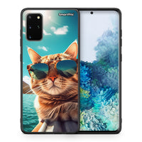 Thumbnail for Θήκη Samsung S20 Plus Summer Cat από τη Smartfits με σχέδιο στο πίσω μέρος και μαύρο περίβλημα | Samsung S20 Plus Summer Cat case with colorful back and black bezels