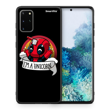 Θήκη Samsung S20 Plus Unicorn Deadpool από τη Smartfits με σχέδιο στο πίσω μέρος και μαύρο περίβλημα | Samsung S20 Plus Unicorn Deadpool case with colorful back and black bezels