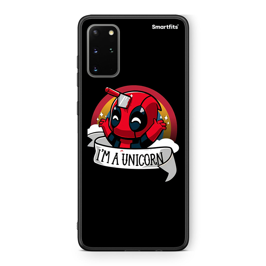 Samsung S20 Plus Unicorn Deadpool θήκη από τη Smartfits με σχέδιο στο πίσω μέρος και μαύρο περίβλημα | Smartphone case with colorful back and black bezels by Smartfits