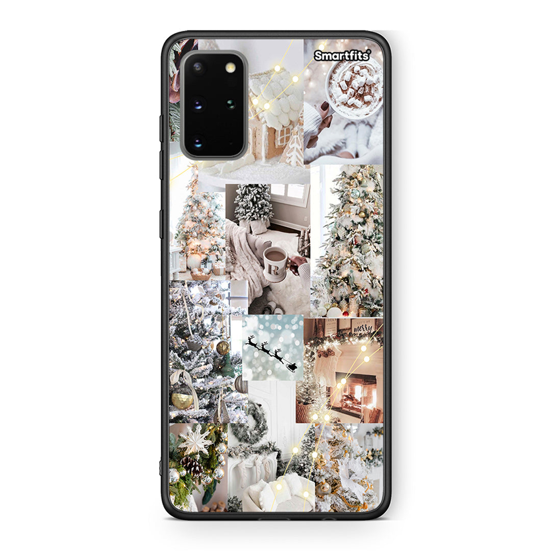 Samsung S20 Plus White Christmas θήκη από τη Smartfits με σχέδιο στο πίσω μέρος και μαύρο περίβλημα | Smartphone case with colorful back and black bezels by Smartfits