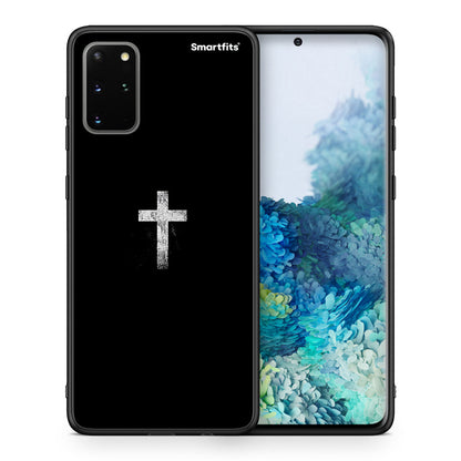 Θήκη Samsung S20 Plus White Cross από τη Smartfits με σχέδιο στο πίσω μέρος και μαύρο περίβλημα | Samsung S20 Plus White Cross case with colorful back and black bezels