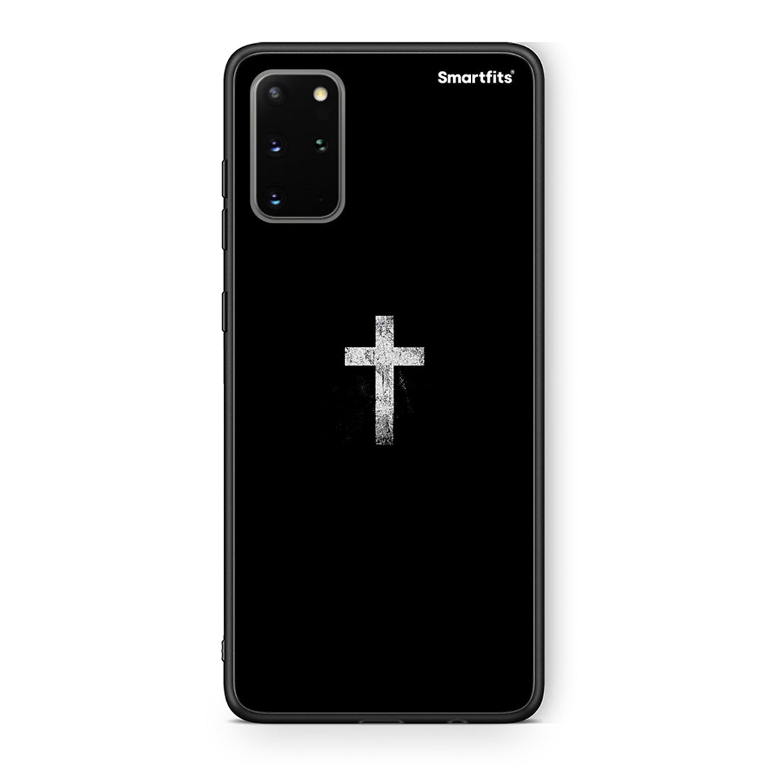 Samsung S20 Plus White Cross θήκη από τη Smartfits με σχέδιο στο πίσω μέρος και μαύρο περίβλημα | Smartphone case with colorful back and black bezels by Smartfits