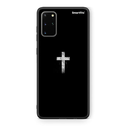 Samsung S20 Plus White Cross θήκη από τη Smartfits με σχέδιο στο πίσω μέρος και μαύρο περίβλημα | Smartphone case with colorful back and black bezels by Smartfits