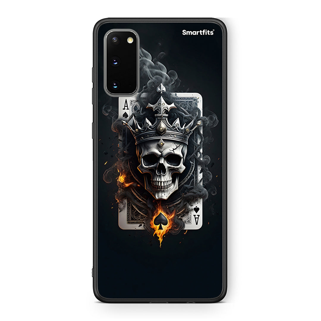 Samsung S20 Skull King Ace θήκη από τη Smartfits με σχέδιο στο πίσω μέρος και μαύρο περίβλημα | Smartphone case with colorful back and black bezels by Smartfits