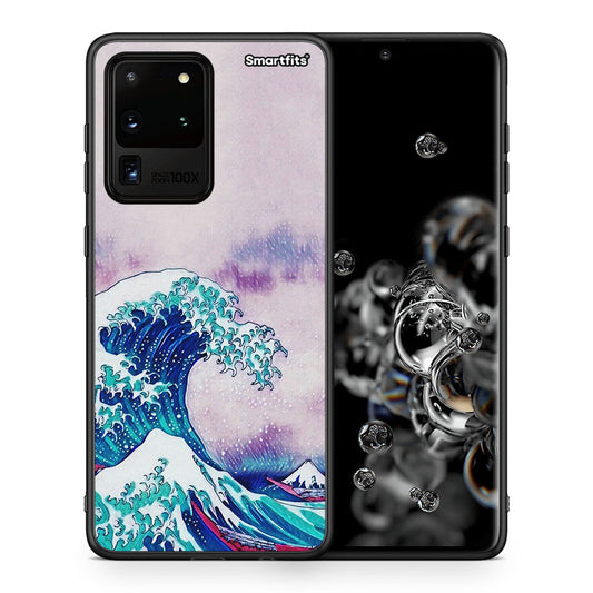 Θήκη Samsung S20 Ultra Blue Waves από τη Smartfits με σχέδιο στο πίσω μέρος και μαύρο περίβλημα | Samsung S20 Ultra Blue Waves case with colorful back and black bezels